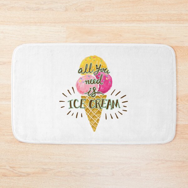 Item preview, All you need is ice cream, hand drawn ice cream cone illustration designed and sold by SouthPrints.