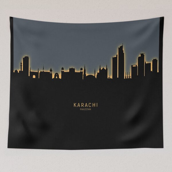 Artikelvorschau, Karachi Pakistan Skyline entworfen und verkauft von ArtPrints.