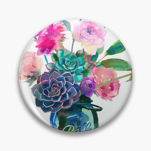 Item preview, Watercolor mason jar flowers designed and sold by SouthPrints.
