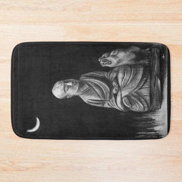 Item preview, Charcoal drawing - A little monk and his beast under the moonlight designed and sold by iswenyi.