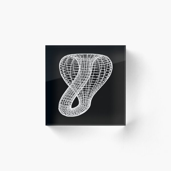 A two-dimensional representation of the Klein bottle immersed in three-dimensional space, #TwoDimensional, #representation, #KleinBottle, #immersed, #ThreeDimensional, #space Acrylic Block