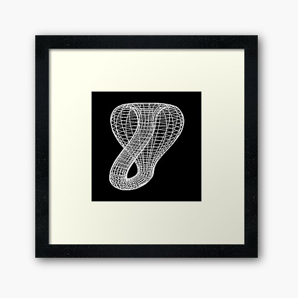 A two-dimensional representation of the Klein bottle immersed in three-dimensional space, #TwoDimensional, #representation, #KleinBottle, #immersed, #ThreeDimensional, #space Framed Art Print
