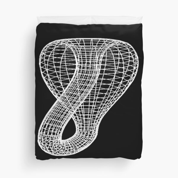 A two-dimensional representation of the Klein bottle immersed in three-dimensional space, #TwoDimensional, #representation, #KleinBottle, #immersed, #ThreeDimensional, #space Duvet Cover