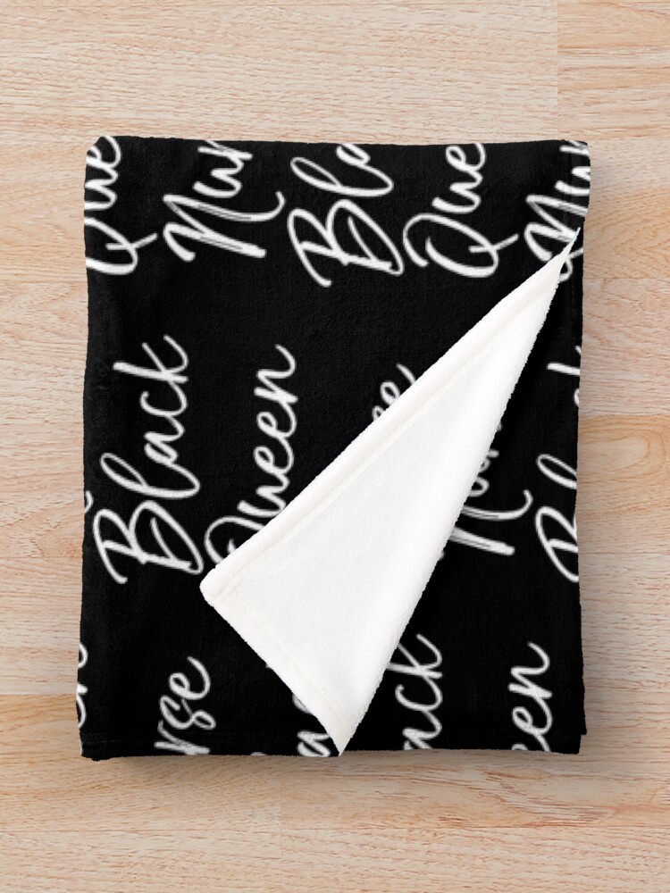 Imagen 3 de 6, Manta con la obra Black Queen Nurse Cute Nursing Gift, diseñada y vendida por TNDesignStudio.