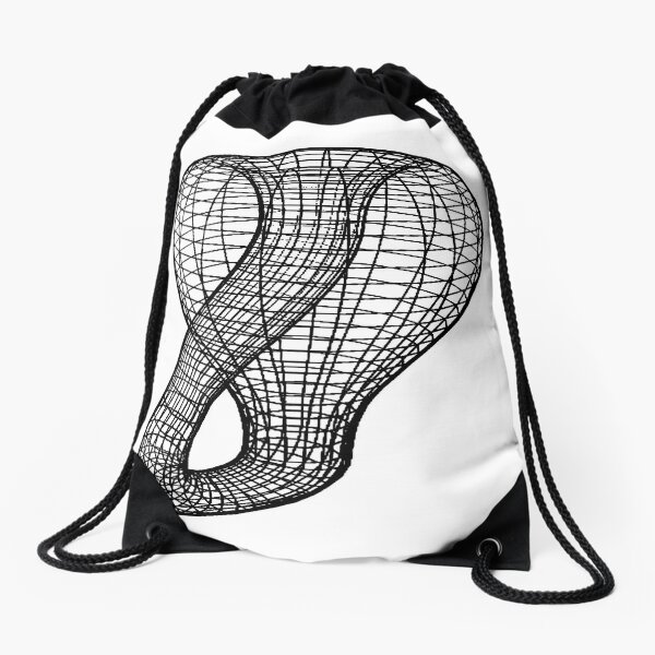 A two-dimensional representation of the Klein bottle immersed in three-dimensional space, #TwoDimensional, #representation, #KleinBottle, #immersed, #ThreeDimensional, #space Drawstring Bag