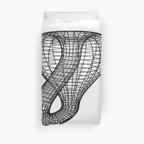 A two-dimensional representation of the Klein bottle immersed in three-dimensional space, #TwoDimensional, #representation, #KleinBottle, #immersed, #ThreeDimensional, #space Duvet Cover