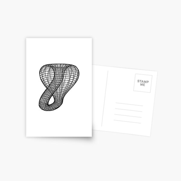A two-dimensional representation of the Klein bottle immersed in three-dimensional space, #TwoDimensional, #representation, #KleinBottle, #immersed, #ThreeDimensional, #space Postcard