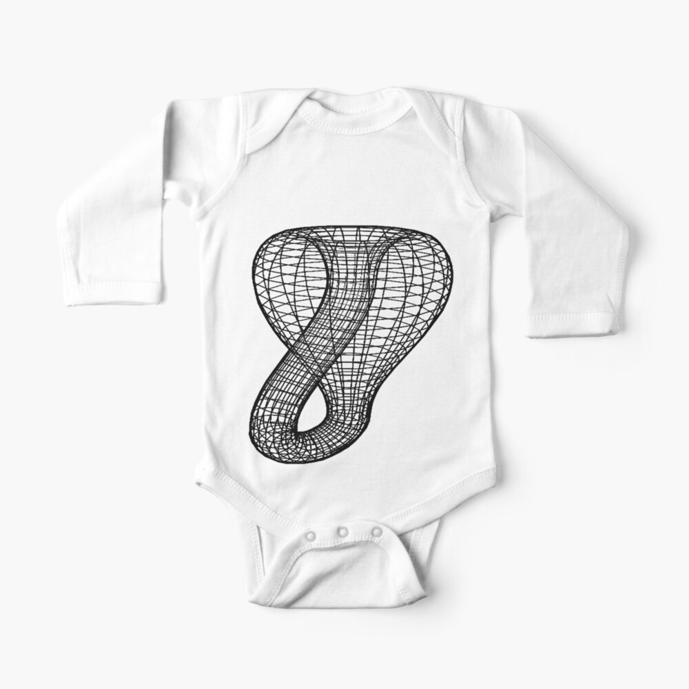 A two-dimensional representation of the Klein bottle immersed in three-dimensional space, #TwoDimensional, #representation, #KleinBottle, #immersed, #ThreeDimensional, #space Baby One-Piece