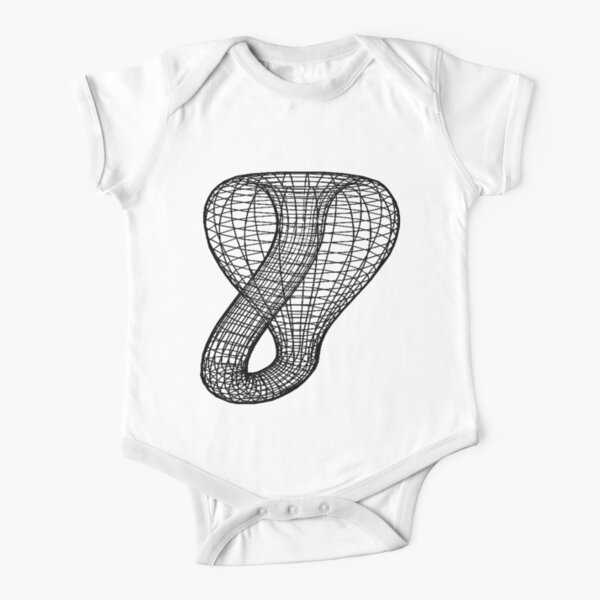 A two-dimensional representation of the Klein bottle immersed in three-dimensional space, #TwoDimensional, #representation, #KleinBottle, #immersed, #ThreeDimensional, #space Short Sleeve Baby One-Piece