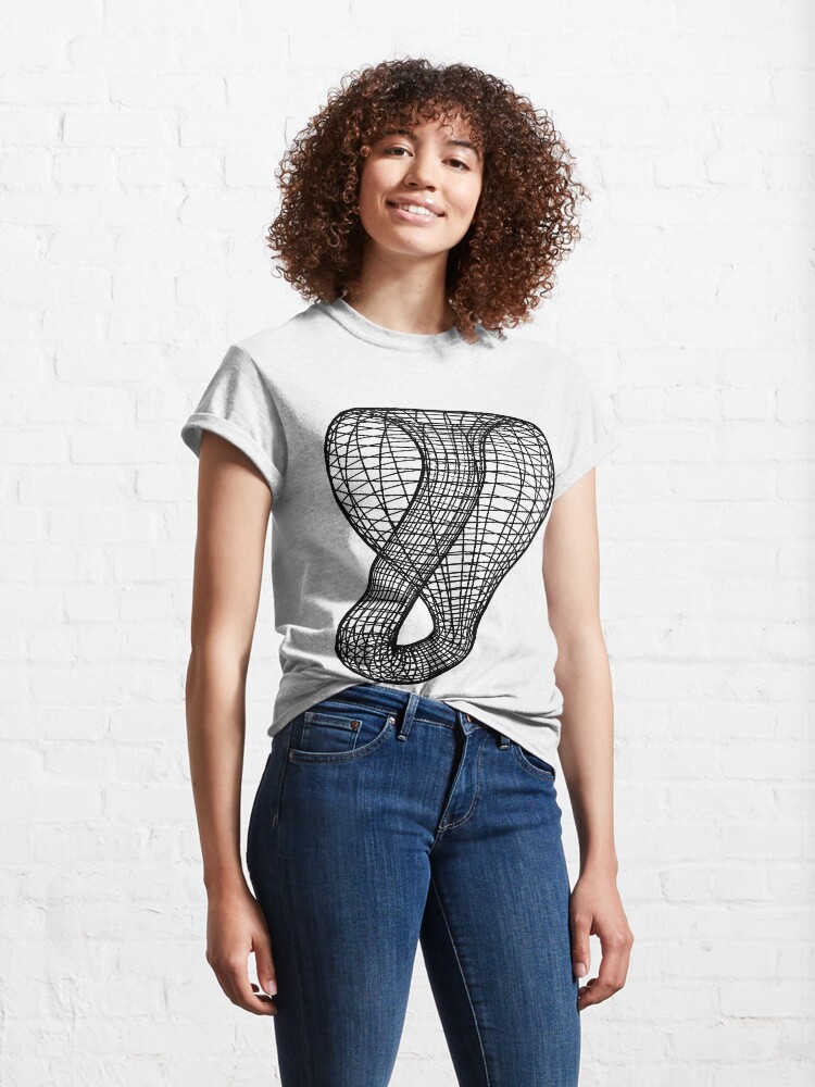 Alternate view of A two-dimensional representation of the Klein bottle immersed in three-dimensional space, #TwoDimensional, #representation, #KleinBottle, #immersed, #ThreeDimensional, #space Classic T-Shirt