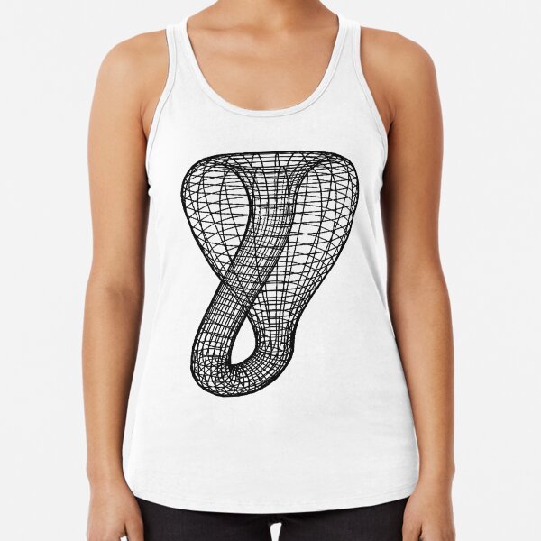 A two-dimensional representation of the Klein bottle immersed in three-dimensional space, #TwoDimensional, #representation, #KleinBottle, #immersed, #ThreeDimensional, #space Racerback Tank Top