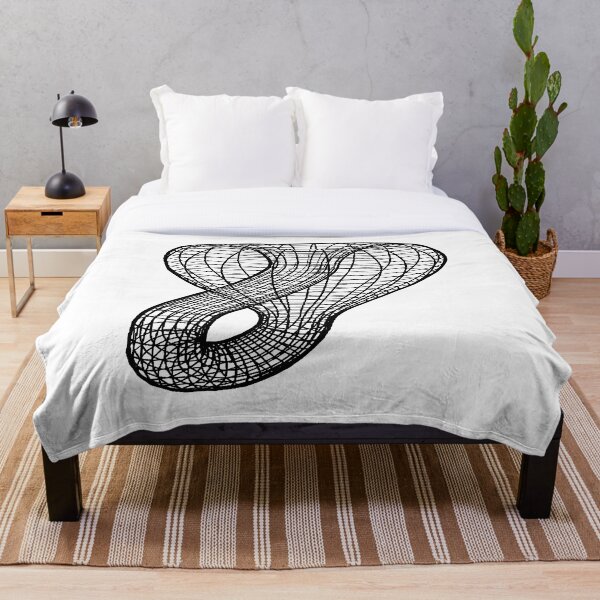 A two-dimensional representation of the Klein bottle immersed in three-dimensional space, #TwoDimensional, #representation, #KleinBottle, #immersed, #ThreeDimensional, #space Throw Blanket