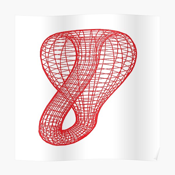 A two-dimensional representation of the Klein bottle immersed in three-dimensional space, #TwoDimensional, #representation, #KleinBottle, #immersed, #ThreeDimensional, #space Poster
