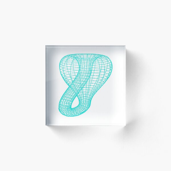 A two-dimensional representation of the Klein bottle immersed in three-dimensional space, #TwoDimensional, #representation, #KleinBottle, #immersed, #ThreeDimensional, #space Acrylic Block