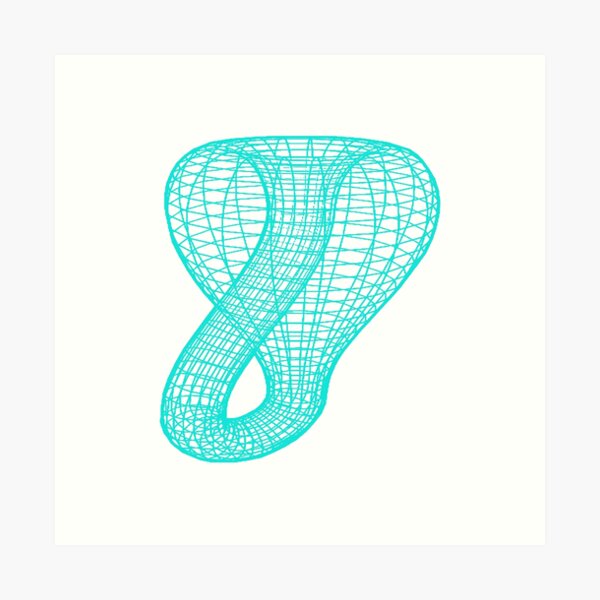 A two-dimensional representation of the Klein bottle immersed in three-dimensional space, #TwoDimensional, #representation, #KleinBottle, #immersed, #ThreeDimensional, #space Art Print