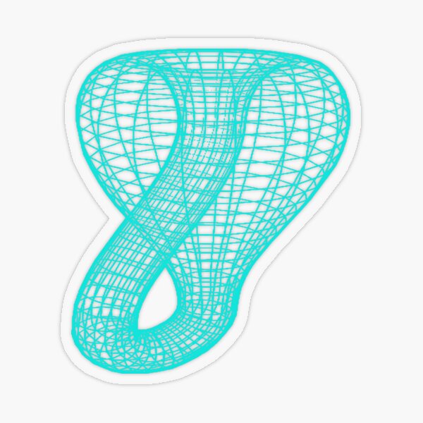 A two-dimensional representation of the Klein bottle immersed in three-dimensional space, #TwoDimensional, #representation, #KleinBottle, #immersed, #ThreeDimensional, #space Transparent Sticker