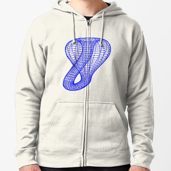 A two-dimensional representation of the Klein bottle immersed in three-dimensional space, #TwoDimensional, #representation, #KleinBottle, #immersed, #ThreeDimensional, #space Zipped Hoodie
