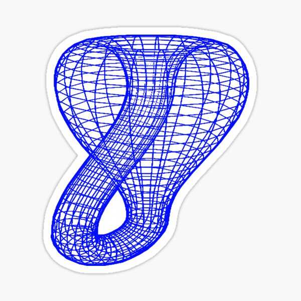 A two-dimensional representation of the Klein bottle immersed in three-dimensional space, #TwoDimensional, #representation, #KleinBottle, #immersed, #ThreeDimensional, #space Sticker
