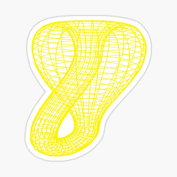 Two-dimensional representation of the Klein bottle immersed in three-dimensional space, #TwoDimensional, #representation, #KleinBottle, #immersed, #ThreeDimensional, #space Sticker