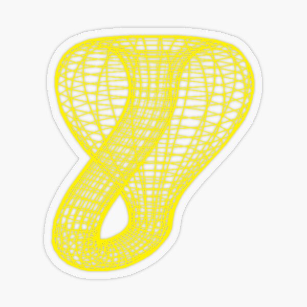 Two-dimensional representation of the Klein bottle immersed in three-dimensional space, #TwoDimensional, #representation, #KleinBottle, #immersed, #ThreeDimensional, #space Transparent Sticker