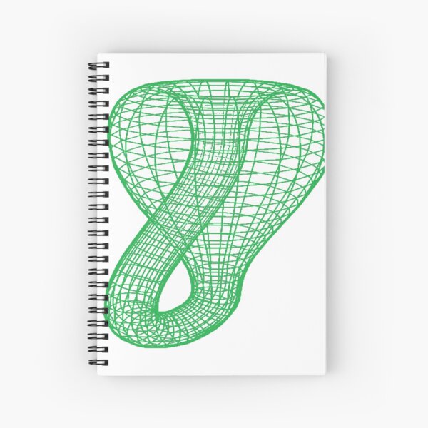 Two-dimensional representation of the Klein bottle immersed in three-dimensional space, #TwoDimensional, #representation, #KleinBottle, #immersed, #ThreeDimensional, #space Spiral Notebook