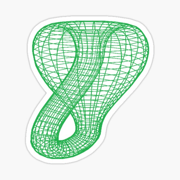 Two-dimensional representation of the Klein bottle immersed in three-dimensional space, #TwoDimensional, #representation, #KleinBottle, #immersed, #ThreeDimensional, #space Sticker