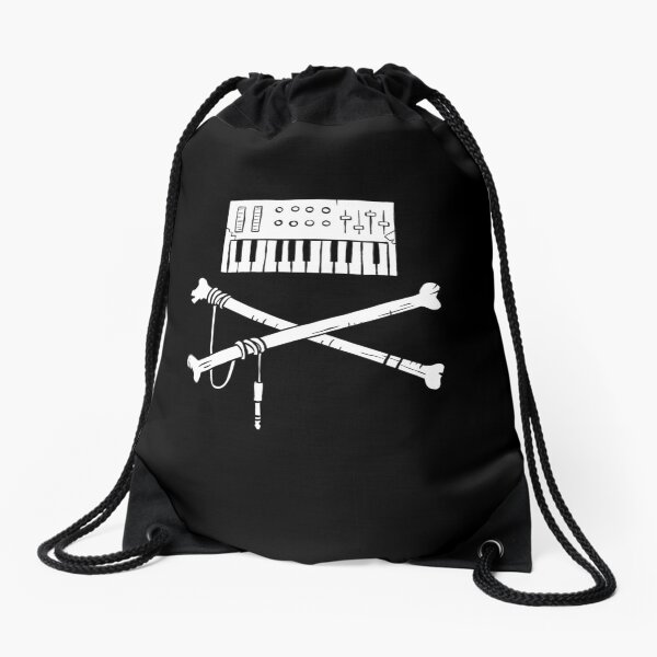 Synth & Crossbones Drawstring Bag
