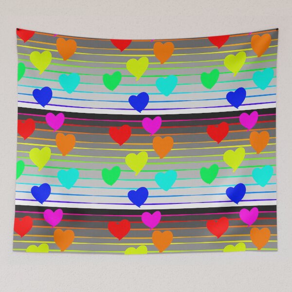 Item preview, Rainbow heart pattern  designed and sold by Melanie Jeyakkumar.