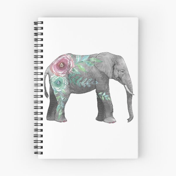 Item preview, Watercolor elephant with flowers designed and sold by SouthPrints.