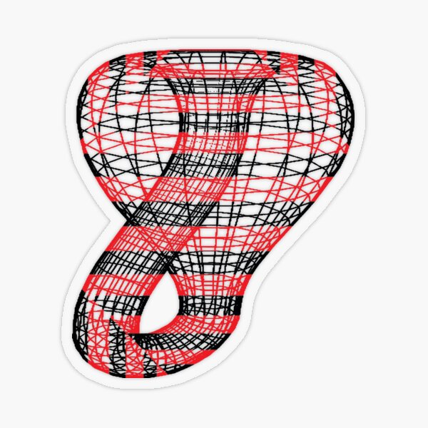 Two-dimensional representation of the Klein bottle immersed in three-dimensional space, #TwoDimensional, #representation, #KleinBottle, #immersed, #ThreeDimensional, #space Transparent Sticker