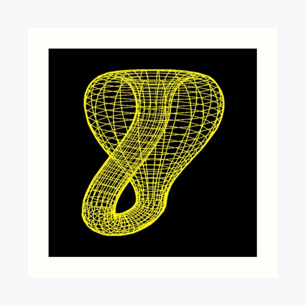 A two-dimensional representation of the Klein bottle immersed in three-dimensional space, #TwoDimensional, #representation, #KleinBottle, #immersed, #ThreeDimensional, #space Art Print