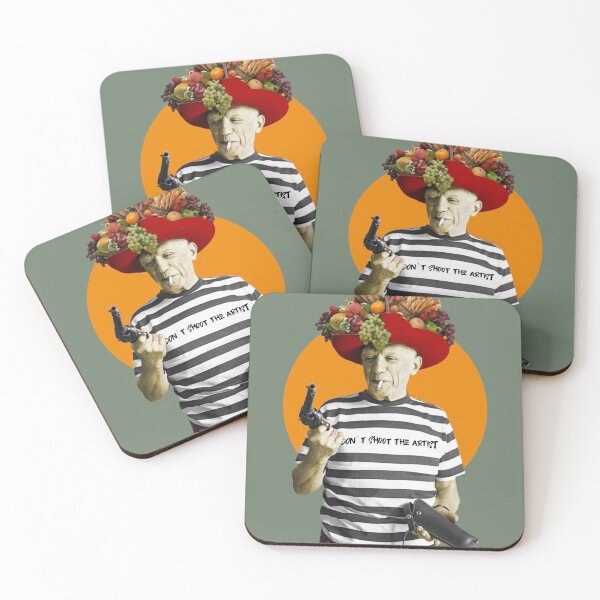Item preview, Artist Holding a Gun Wearing Red Fruit Carmen Miranda Hat designed and sold by KALEIDOSCOPE UK.