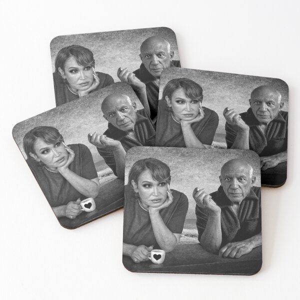 Item preview, Famous Artist sat at a bar with Woman against a Seascape and Storm designed and sold by KALEIDOSCOPE UK.