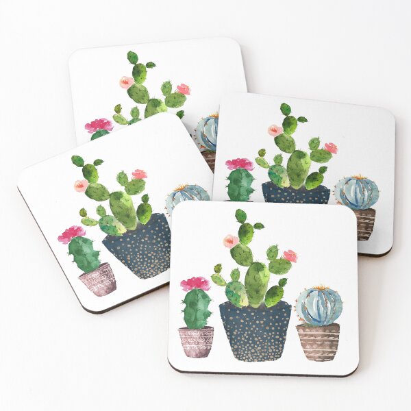 Item preview, Watercolor hand painted Cactus trio designed and sold by SouthPrints.