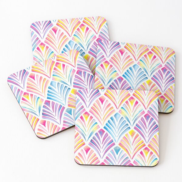 Item preview, Art Deco Fan's in Rainbow Watercolor designed and sold by Gingerlique.