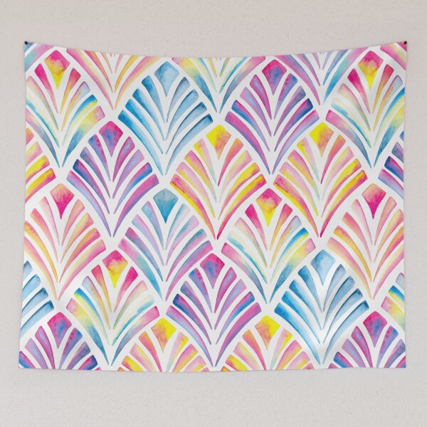 Item preview, Art Deco Fan's in Rainbow Watercolor designed and sold by Gingerlique.