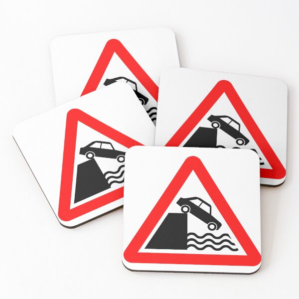Item preview, Quayside or River Bank Ahead British Road Sign designed and sold by LoveOfMaps.