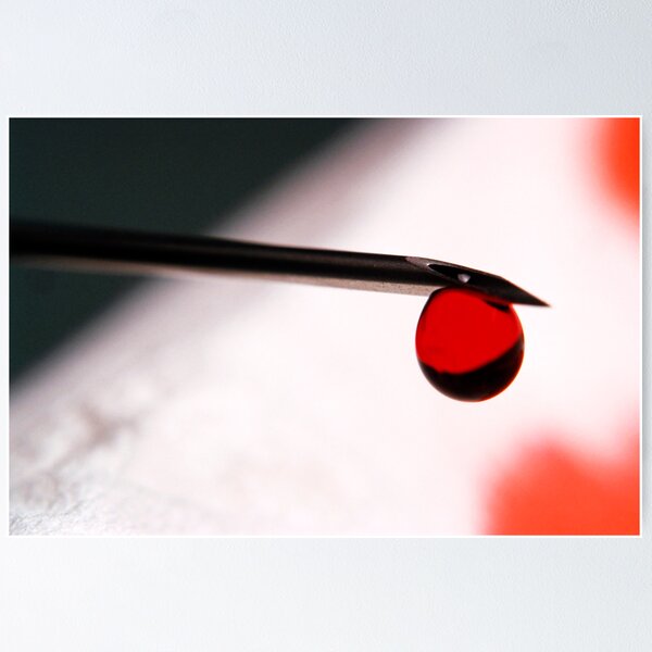Item preview, Drop of blood at the end of a syringe. designed and sold by Sami Sarkis.