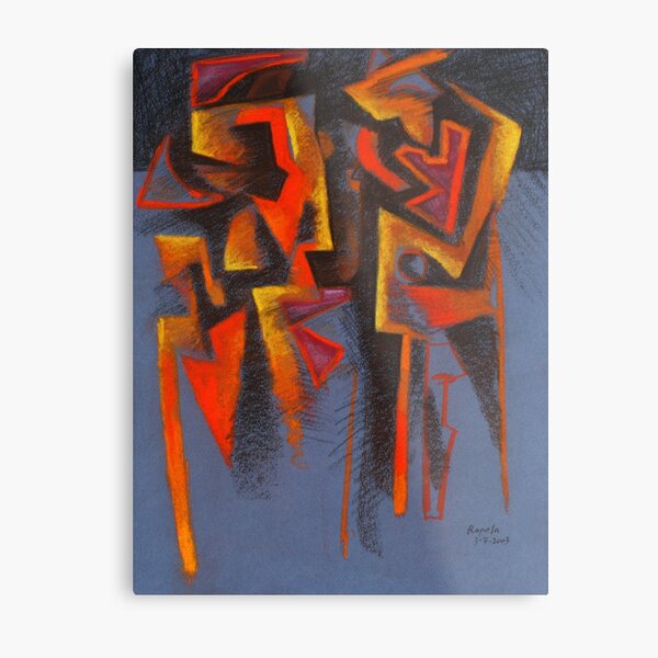 Figures in blue landscape Metal Print