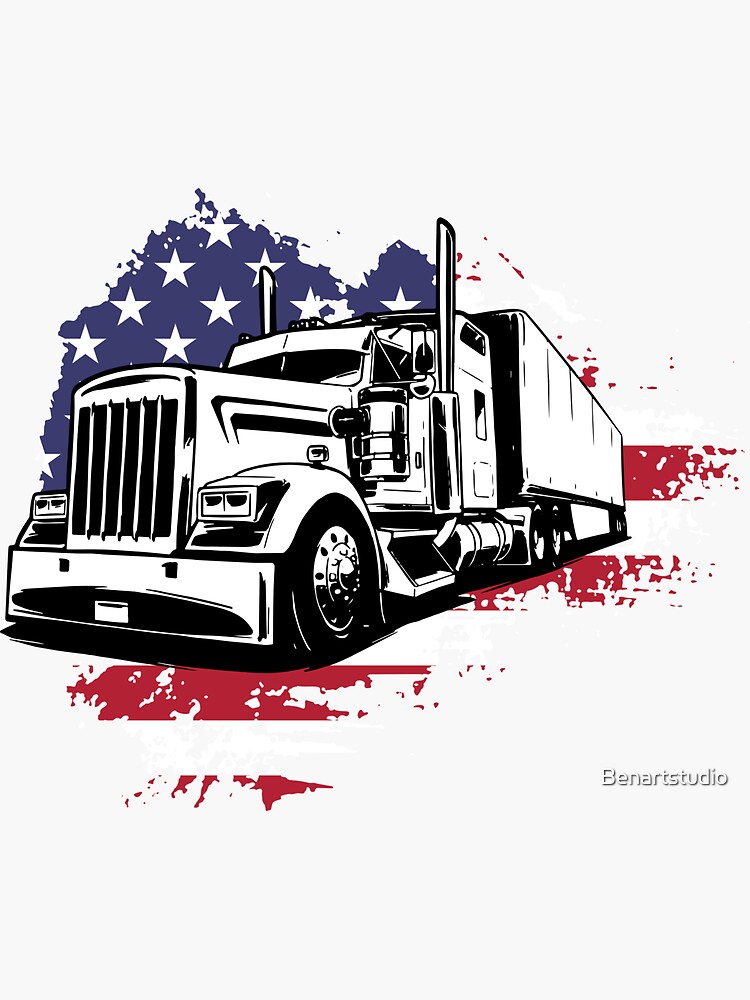 Camion américain by JK' Autocollant