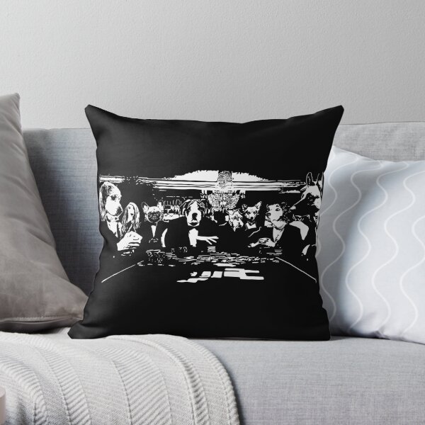 Casino Bond Dogs Throw Pillow