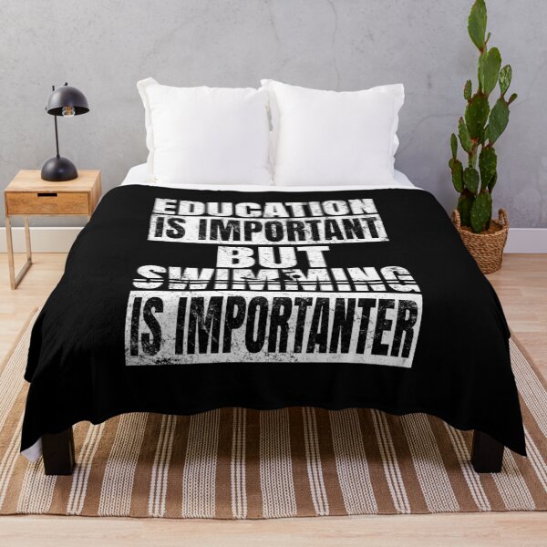 Item preview, Education Is Important But Swimming Is Importanter Swimmer print designed and sold by Grabitees.