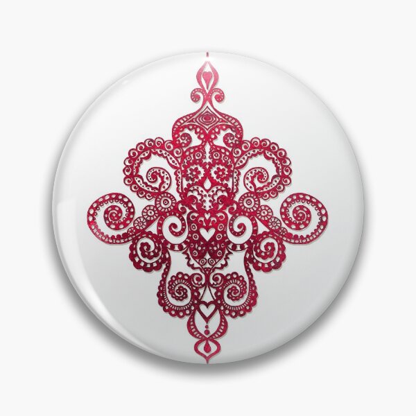 Item preview, wine & grey Baroque Pattern on gentle framboise designed and sold by pearlposition.