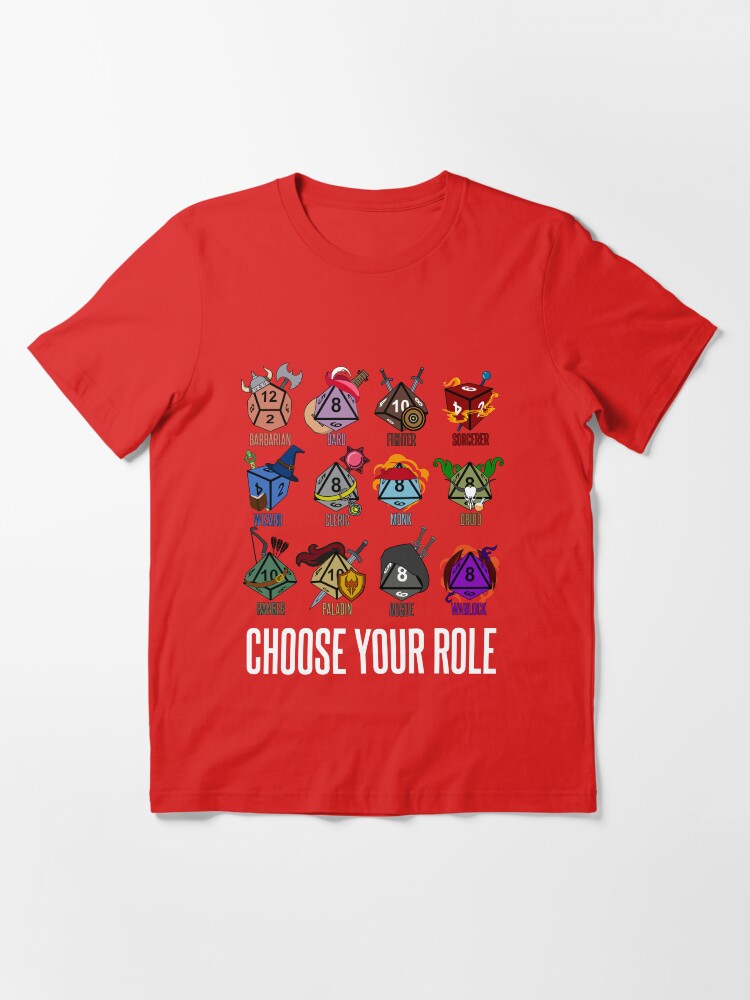 Thumbnail 3 of 7, Essential T-Shirt, D&D Character Class Hit Dice designed and sold by McPod.
