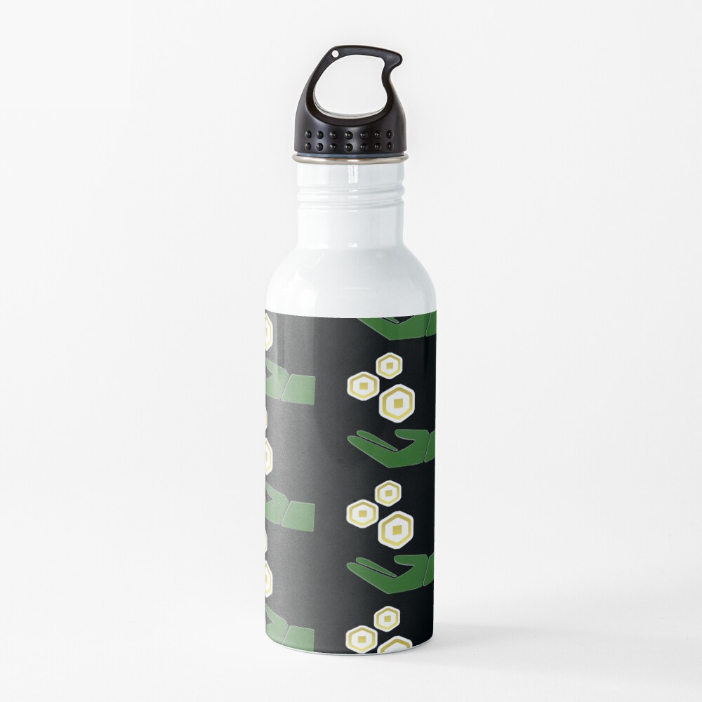 Roblox Robux Pocket Money Water Bottle By T Shirt Designs Redbubble - roblox water bottle gear