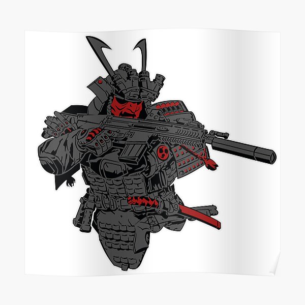 Scar-H -y Oni Red Poster