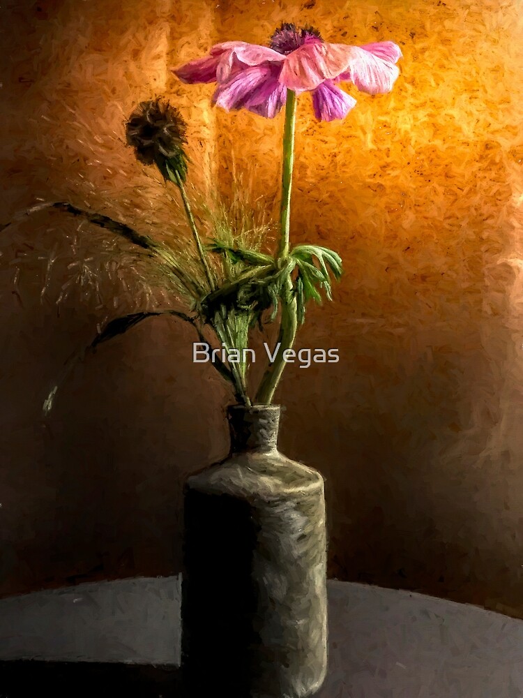 Artwork view, Flower in vase - oil painting by Brian Vegas designed and sold by Brian Vegas