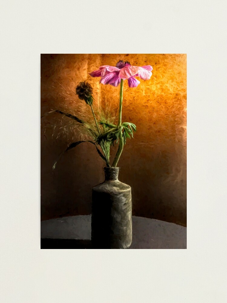 Thumbnail 2 of 3, Photographic Print, Flower in vase - oil painting by Brian Vegas designed and sold by Brian Vegas.
