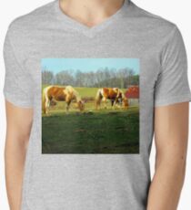 grazing horses Men's V-Neck T-Shirt