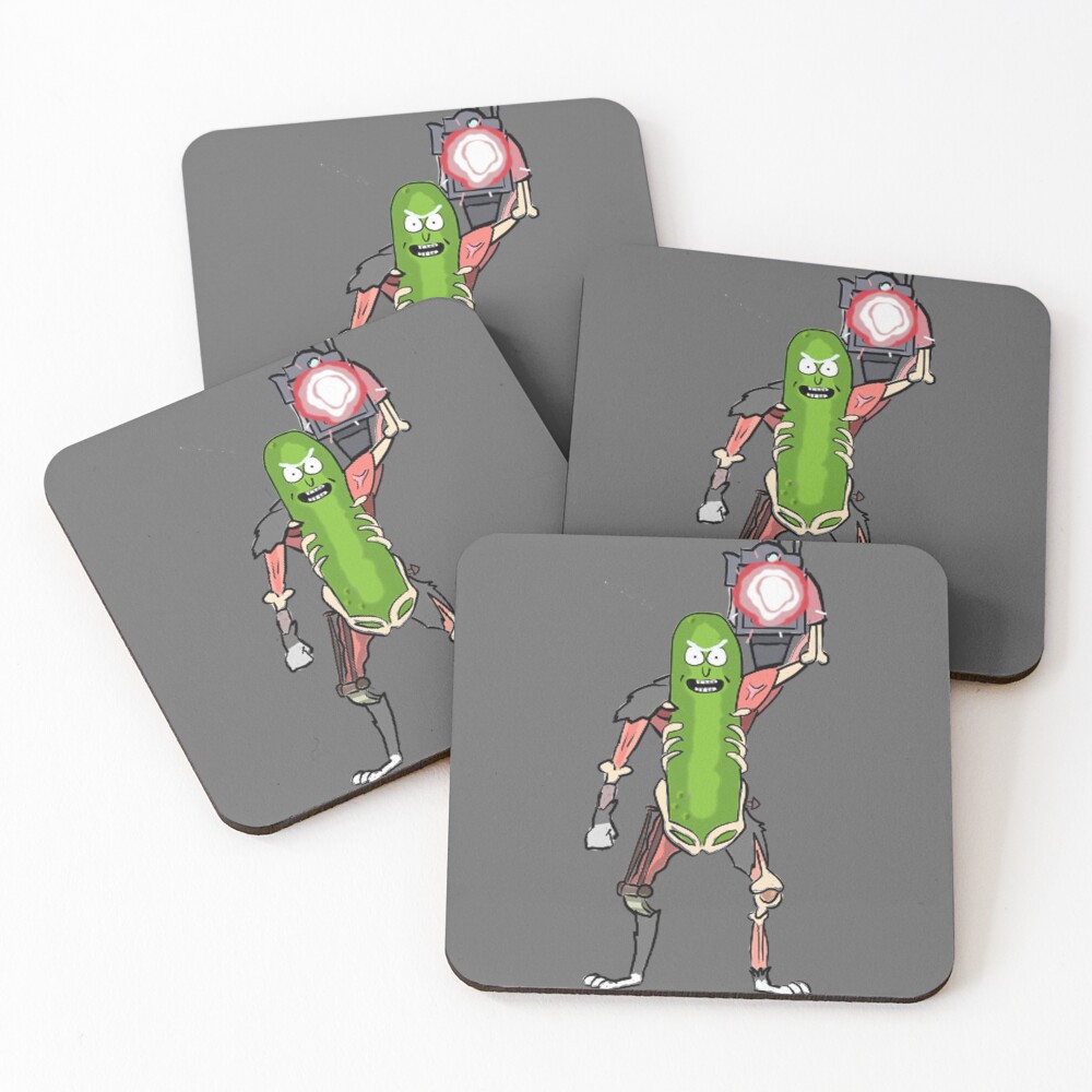 Pickle Rick with the Laser Blaster Coasters (Set of 4)